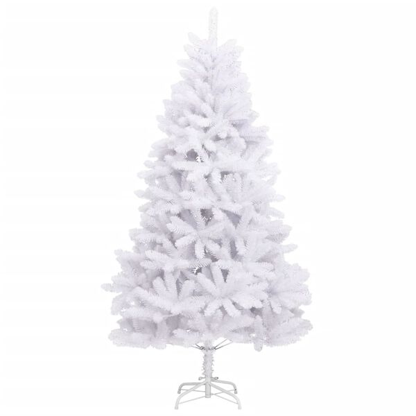 vidaXL Sapin de No&euml;l artificiel &agrave; charni&egrave;res avec support blanc 180 cm