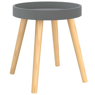 vidaXL Table d'appoint Gris 38x38x40 cm Bois ingénierie et pin massif