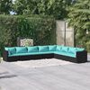 vidaXL Salon de jardin 8 pcs avec coussins R&eacute;sine tress&eacute;e Noir