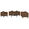 vidaXL Ensemble de canapés 3 pcs avec coussins marron velours