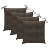 vidaXL Chaises de jardin avec coussins taupe lot de 3 Bois teck massif