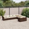 vidaXL Salon de jardin avec coussins 9 pcs marron r&eacute;sine tress&eacute;e
