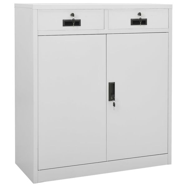 vidaXL Armoire de bureau Gris clair 90x40x102 cm Acier