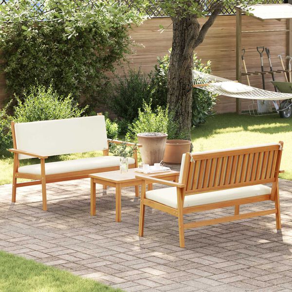 vidaXL Ensemble de canap&eacute; de jardin 3 pcs Marron 120 x 65,5 x 79 cm