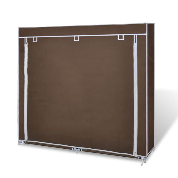 vidaXL Armoire à chaussures avec housse 115 x 28 x 110 cm Tissu Marron