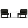 vidaXL Jeu de canap&eacute;s de jardin 3 pcs et coussins Aluminium Anthracite