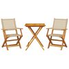 vidaXL Ensemble de bistro 3 pcs beige r&eacute;sine tress&eacute;e et bois massif