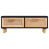 vidaXL Table basse Noir 80x40x30 cm Bois d'ing&eacute;nierie et pin massif