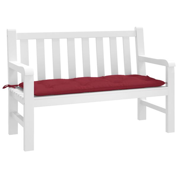 vidaXL Coussin de banc de jardin rouge bordeaux 120x50x7 cm