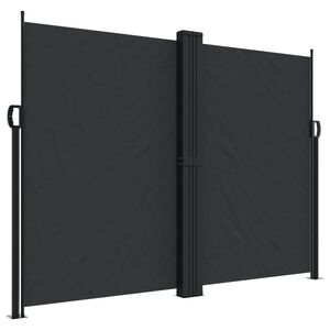 vidaXL Auvent latéral rétractable noir 180x600 cm
