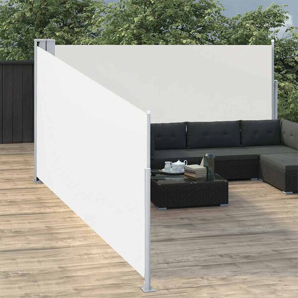 vidaXL Auvent lat&eacute;ral r&eacute;tractable Cr&egrave;me 170 x 1000 cm
