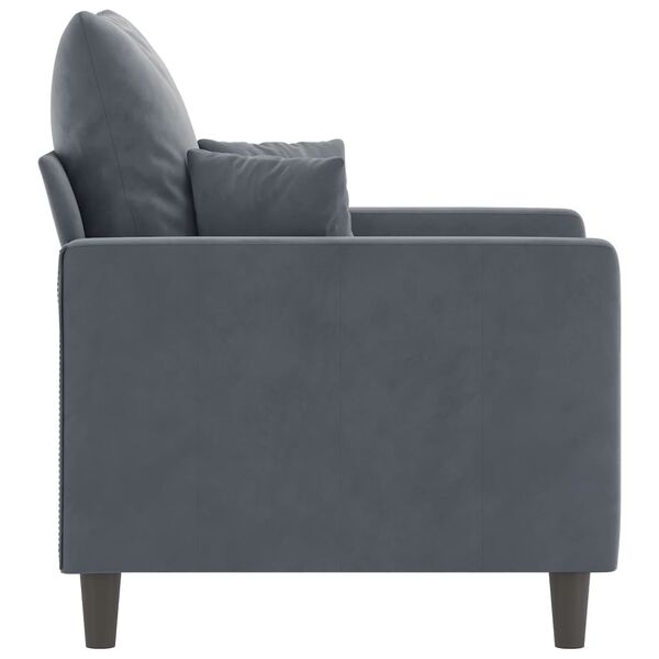 vidaXL Fauteuil Gris fonc&eacute; 60 cm Velours