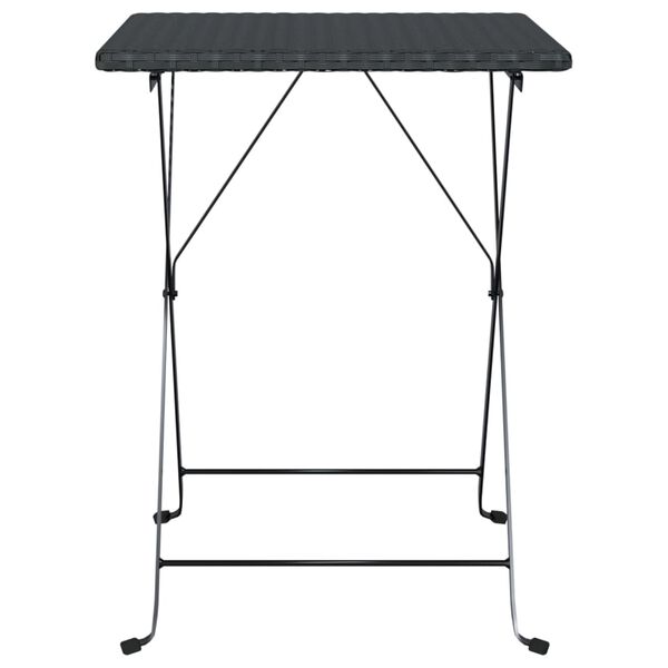 vidaXL Table de bistrot pliante Noir 55x54x71 cm R&eacute;sine tress&eacute;e