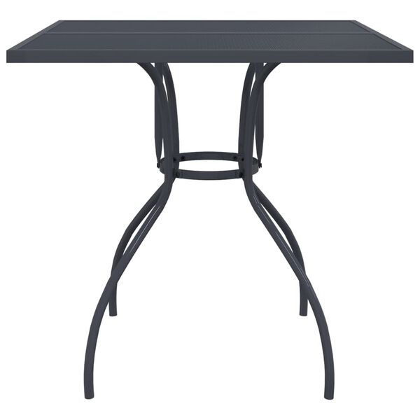 vidaXL Table de jardin anthracite 80x80x72,5 cm Treillis d'acier