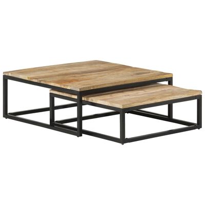 vidaXL Tables gigognes 2 pcs Bois solide de manguier