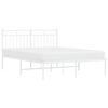 vidaXL Cadre de lit métal sans matelas et tête de lit blanc 135x190 cm