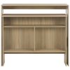 vidaXL Table de bar avec 2 dessus de table Ch&ecirc;ne 130x40x120 cm