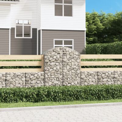 vidaXL Panier de gabions arqué 100x50x120/140 cm Fer galvanisé