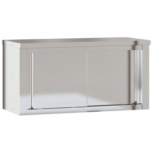 vidaXL Armoire murale de cuisine avec portes coulissantes inox