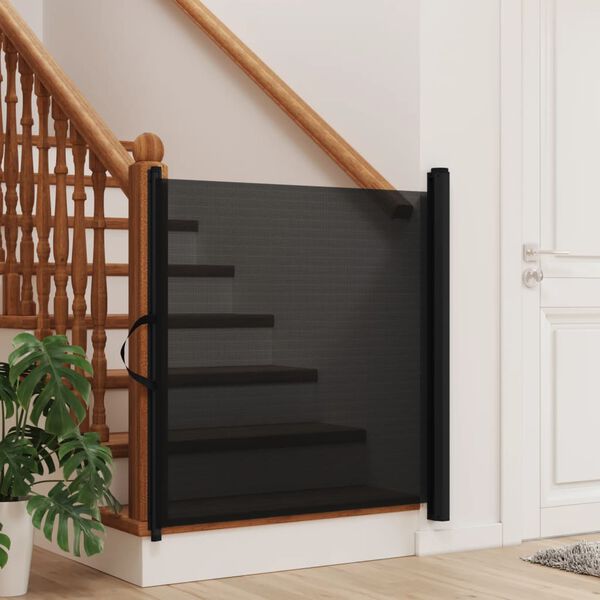 vidaXL Porte r&eacute;tractable pour animaux de compagnie noir 82,5x125 cm