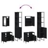 vidaXL Ensemble de meubles salle de bain 3 pcs noir bois d'ing&eacute;nierie