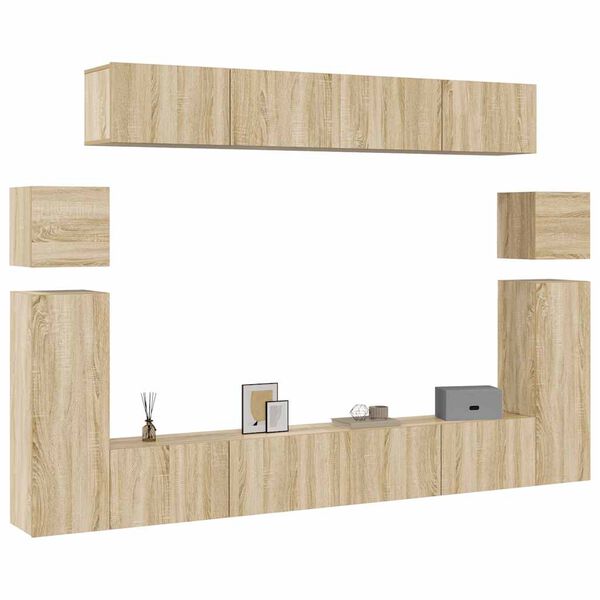 vidaXL Ensemble de meubles TV 8 pcs Ch&ecirc;ne sonoma Bois d'ing&eacute;nierie