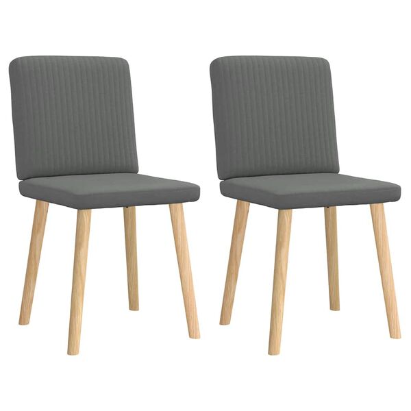 vidaXL Chaises &agrave; manger lot de 2 gris fonc&eacute; tissu