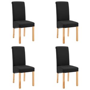 vidaXL Chaises &agrave; manger lot de 4 noir tissu