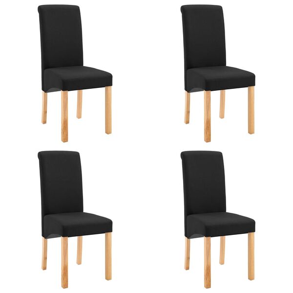 vidaXL Chaises à manger lot de 4 noir tissu