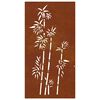 vidaXL D&eacute;coration murale jardin 105x55 cm acier corten design bambou