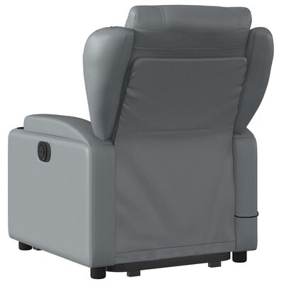 vidaXL Fauteuil inclinable de massage gris similicuir