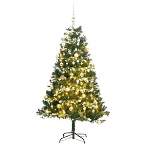 vidaXL Sapin de No&euml;l artificiel articul&eacute; 150 LED et boules 120 cm