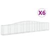 vidaXL Paniers &agrave; gabions arqu&eacute;s 6 pcs 400x30x60/80 cm Fer galvanis&eacute;