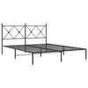vidaXL Cadre de lit m&eacute;tal sans matelas avec t&ecirc;te de lit noir 150x200cm