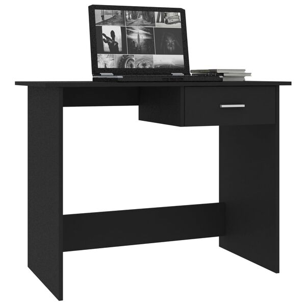 vidaXL Bureau Noir 100x50x76 cm Bois d’ingénierie