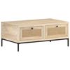 vidaXL Table basse 90x50x37 cm Bois de manguier et canne naturelle