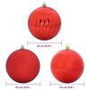vidaXL Ensemble de Boules de No&euml;l XXL 3 pcs Rouge Plastique