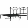 vidaXL Cadre de lit métal sans matelas avec tête de lit noir 135x190cm