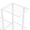 vidaXL Support pour plantes sur roues 94,5x25x92,5 cm Blanc M&eacute;tal
