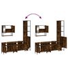 vidaXL Ensemble de meubles de salle de bain 4 pcs Chêne fumé Bois