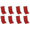 vidaXL Chaises inclinables de jardin et coussins lot de 8 Teck solide