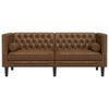 vidaXL Canapé Chesterfield avec traversins 2 places similicuir daim