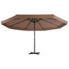 vidaXL Parasol d'extérieur avec poteau en aluminium 500 cm Taupe