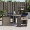 vidaXL Chaises de jardin avec coussins lot de 4 gris résine tressée
