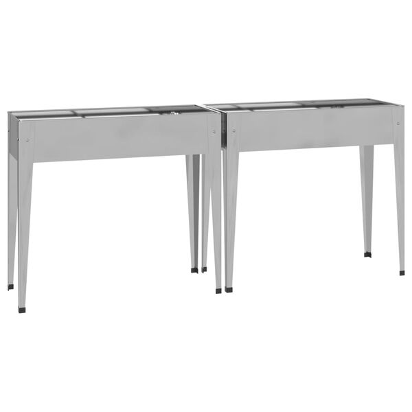 vidaXL Jardini&egrave;res 2 pcs Acier galvanis&eacute;