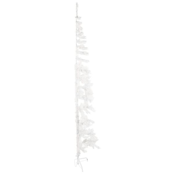 vidaXL Demi sapin de No&euml;l artificiel mince avec support Blanc 210 cm