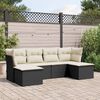 vidaXL Salon de jardin 6 pcs avec coussins noir r&eacute;sine tress&eacute;e