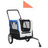 vidaXL Remorque de vélo pour chiens et poussette 2-en-1 gris et bleu