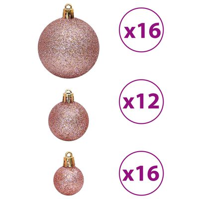 vidaXL Boules de Noël 100 pcs rose et rosé 3 / 4 / 6 cm