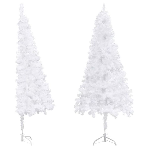 vidaXL Sapin de No&euml;l artificiel d'angle Blanc 150 cm PVC